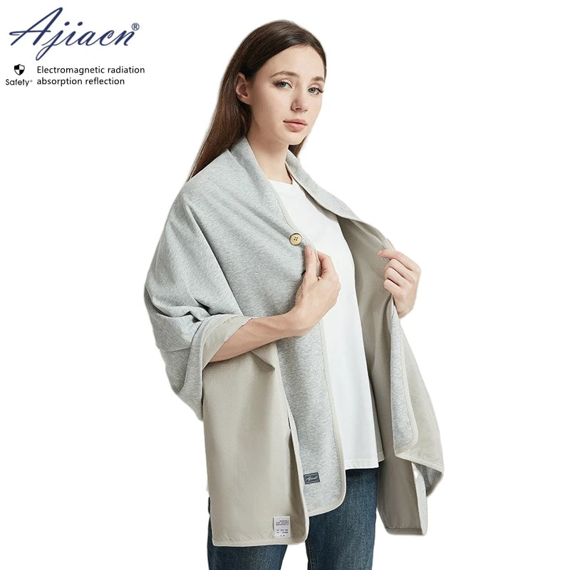anti radiation EMF protection shawl for pregnancy light grey variant