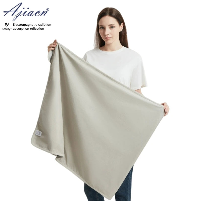 EMF protection shawl for pregnancy light grey 50 silver fiber
