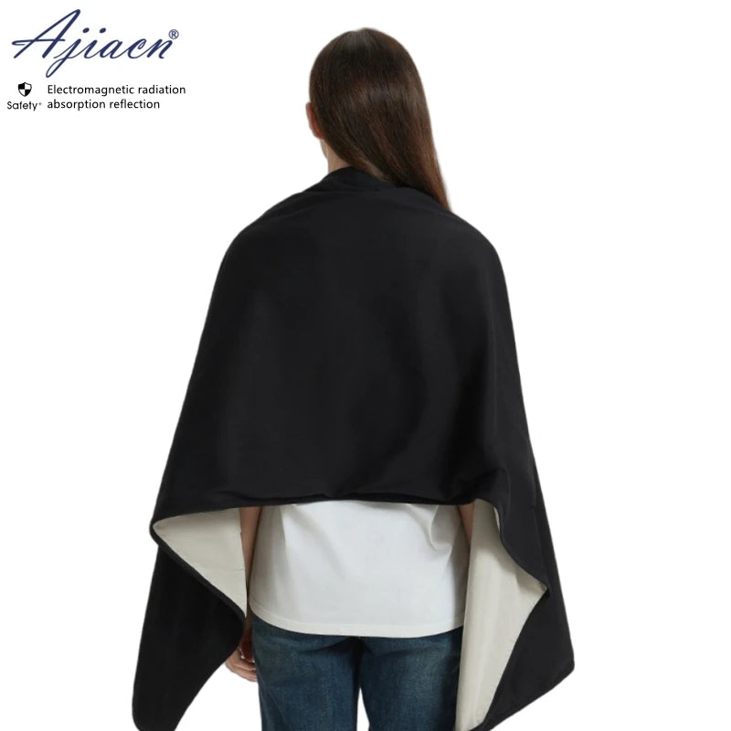 EMF protection shawl for pregnancy black 75 silver fiber